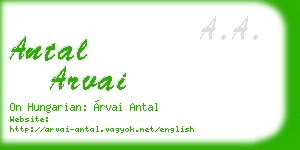 antal arvai business card